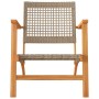 Juego de bistró 3 pzas ratán PE beige y madera maciza acacia