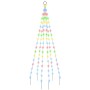 Árbol de Navidad en asta de bandera 108 LED de colores 180 cm