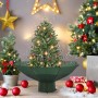 Árbol de Navidad con nieve con base en paraguas verde 75 cm