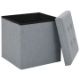 Taburetes almacenaje plegables 2 uds lino sintético gris claro by vidaXL, Folding stools and chairs - Ref: Foro24-247080, Pri...