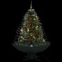 Árbol de Navidad con nieve con base en paraguas verde 140 cm