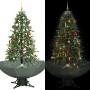 Árbol de Navidad con nieve con base en paraguas verde 170 cm