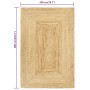 Alfombra hecha a mano de yute 200x300 cm