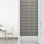 Paneles de pared 12 uds tela gris claro 30x15 cm 0,54 m²