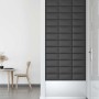 Paneles de pared 12 uds cuero sintético gris 30x15 cm 0,54 m²