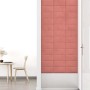 Paneles de pared 12 uds terciopelo rosa 30x15 cm 0,54 m²