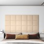Paneles de pared 12 uds tela color crema 30x30 cm 1,08 m²
