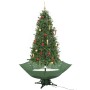Árbol de Navidad con nieve con base en paraguas verde 190 cm