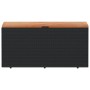 Caja de almacenaje jardín madera acacia ratán negro 110x50x54cm