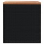 Caja de almacenaje jardín madera acacia ratán negro 110x50x54cm
