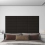 Paneles de pared 12 uds tela negro 60x15 cm 1,08 m²