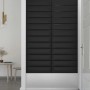 Paneles de pared 12 uds cuero sintético negro 60x15 cm 1,08 m²