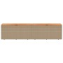 Caja de almacenaje jardín madera acacia ratán beige 220x50x54cm
