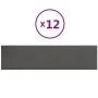Paneles de pared 12 uds cuero sintético gris 60x15 cm 1,08 m²
