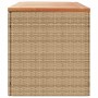 Caja de almacenaje jardín madera acacia ratán beige 220x50x54cm