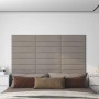 Paneles de pared 12 uds terciopelo gris claro 60x15 cm 1,08 m²