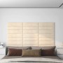 Paneles de pared 12 uds terciopelo color crema 60x15 cm 1,08 m²