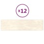 Paneles de pared 12 uds terciopelo color crema 60x15 cm 1,08 m²