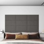 Paneles de pared 12 uds terciopelo gris oscuro 60x30 cm 2,16 m²