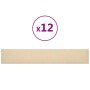 Paneles de pared 12 uds tela color crema 90x15 cm 1,62 m²