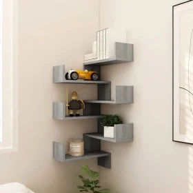 Corner wall shelves 2 pcs Sonoma gray 40x40x50 cm by vidaXL, Shelves and shelves - Ref: Foro24-815207, Price: 35,37 €, Discou...