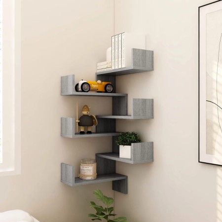 Corner wall shelves 2 pcs Sonoma gray 40x40x50 cm by vidaXL, Shelves and shelves - Ref: Foro24-815207, Price: 36,14 €, Discou...