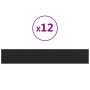Paneles de pared 12 uds tela negro 90x15 cm 1,62 m²
