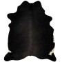 Alfombra de piel de vaca auténtica negro 150x170 cm