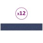 Paneles de pared 12 uds tela azul 90x15 cm 1,62 m²