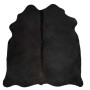 Alfombra de piel de vaca auténtica negro 150x170 cm