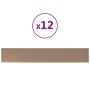 Paneles pared 12 uds cuero sintético capuchino 90x15 cm 1,62 m²