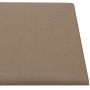 Paneles pared 12 uds cuero sintético capuchino 90x15 cm 1,62 m²