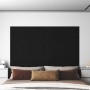 Paneles de pared 12 uds terciopelo negro 90x15 cm 1,62 m²