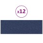 Paneles de pared 12 uds tela azul 90x30 cm 3,24 m²