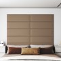 Paneles pared 12 uds cuero sintético capuchino 90x30 cm 3,24 m²