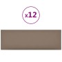 Paneles pared 12 uds cuero sintético capuchino 90x30 cm 3,24 m²