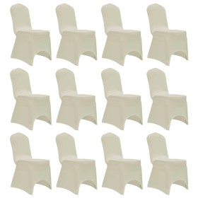 Funda de silla elástica 12 unidades crema