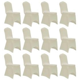 Funda de silla elástica 12 unidades crema von vidaXL, Abdeckungen - Ref: Foro24-279092, Preis: 50,82 €, Rabatt: %