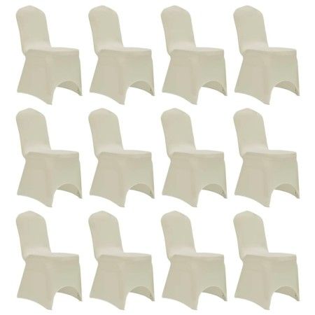 Funda de silla elástica 12 unidades crema by vidaXL, Covers - Ref: Foro24-279092, Price: 50,82 €, Discount: %