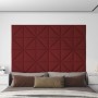 Paneles de pared 12 uds tela rojo tinto 30x30 cm 0,54 m²