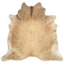 Alfombra de piel de vaca auténtica beige 150x170 cm
