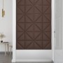 Paneles de pared 12 uds cuero sintético marrón 30x30 cm 0,54 m²