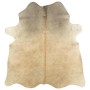 Alfombra de piel de vaca auténtica beige 150x170 cm