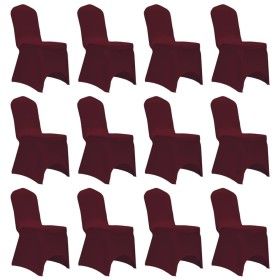 Elastic chair cover 12 units burgundy by vidaXL, Covers - Ref: Foro24-279093, Price: 49,78 €, Discount: %