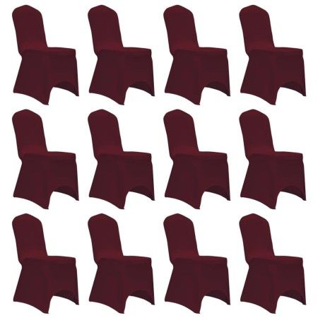 Elastischer Stuhlbezug 12 Einheiten Burgunderrot von vidaXL, Abdeckungen - Ref: Foro24-279093, Preis: 49,78 €, Rabatt: %