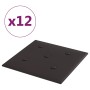 Paneles de pared 12 uds cuero sintético negro 30x30 cm 1,08 m²