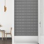 Paneles de pared 12 uds cuero sintético gris 60x15 cm 1,08 m²
