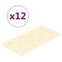 Paneles de pared 12 uds cuero sintético crema 60x30 cm 2,16 m²