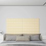 Paneles de pared 12 uds cuero sintético crema 90x15 cm 1,62 m²