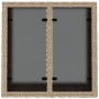 Mesa de jardín superficie de vidrio ratán PE beige 55x55x37 cm